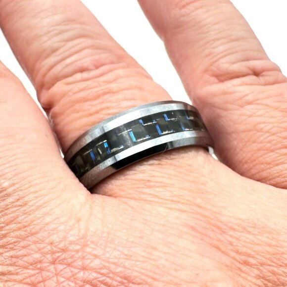 Tungsten Carbide Mens Ring Original Tag Attached Size 12 Comfort Fit - Picture 2 of 5